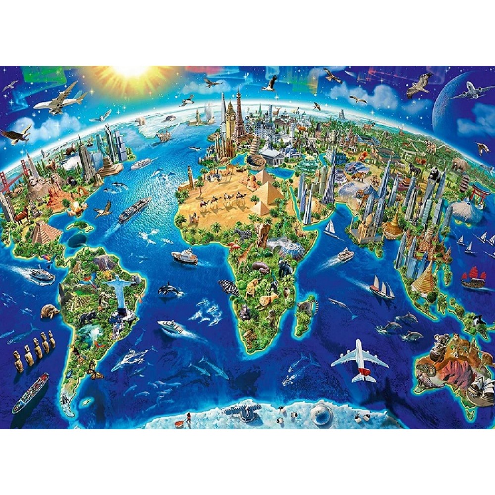 Map of the World Landmarks Pussel 200 bitar